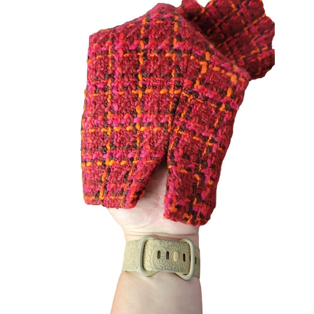 Talbots Wool Blend Blazer Womens 8 Tweed Burgundy Old Money Textured Jacket - Picture 6 of 12